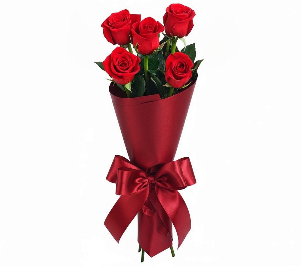 Букет 5 Красных роз Эдлесс Лав в Каменногорске