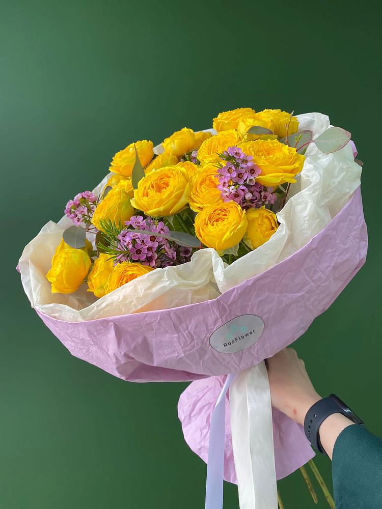 Кустовые желтые розы в Каменногорске Букет Кустовые желтые розы в Каменногорске