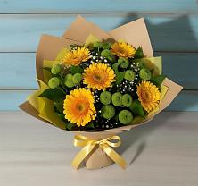 Букет цветов из:  Герберы и Хризантемы в Каменногорске