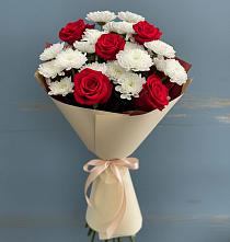 Букет цветов из:  Розы и Хризантемы в Каменногорске