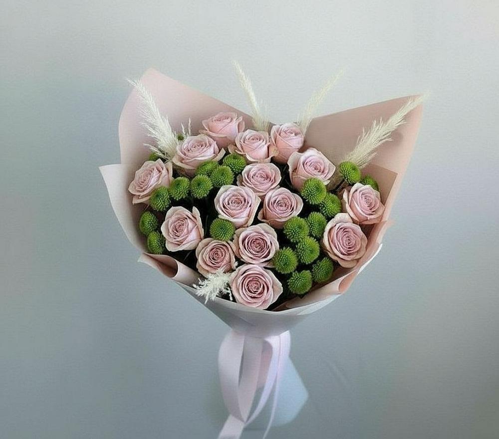 Букет цветов из: Розы и Хризантемы в Каменногорске