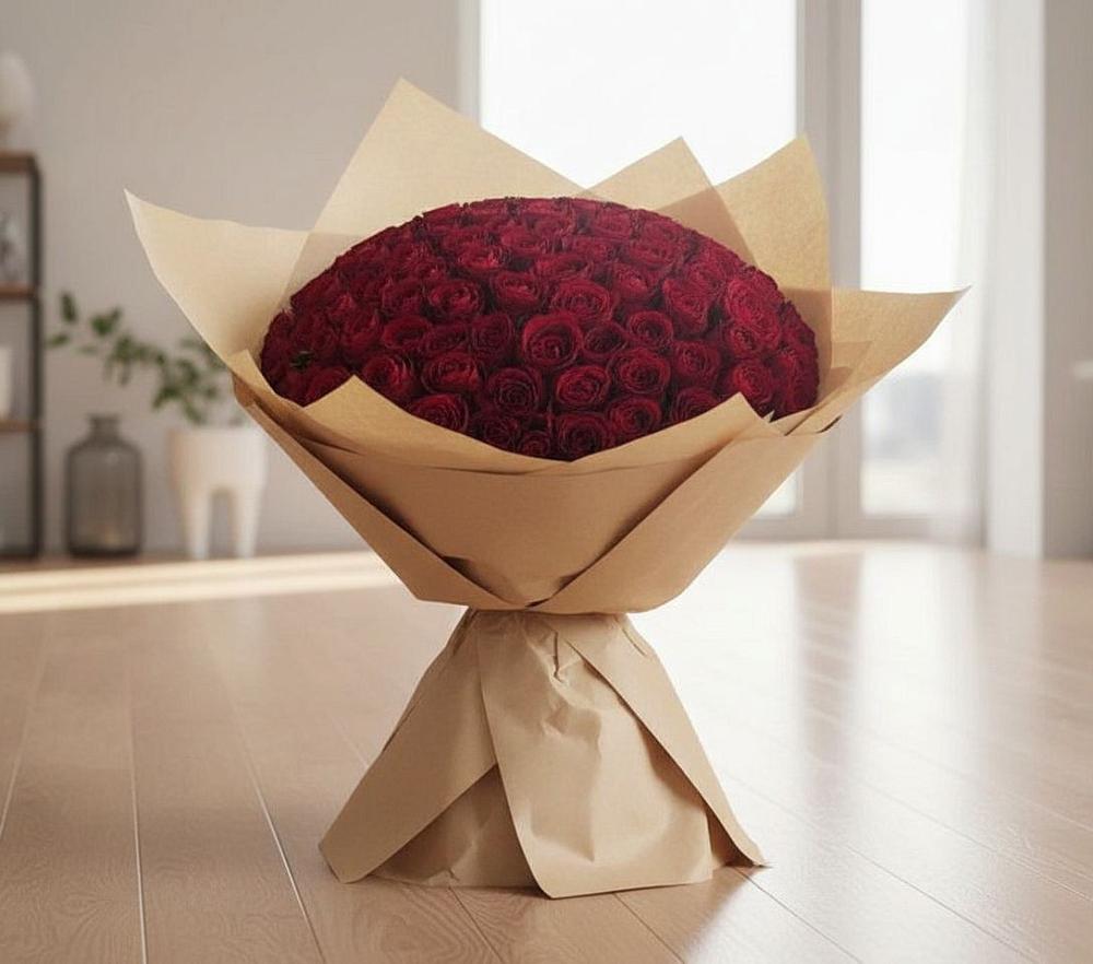 Букет 101 Красная роза в Каменногорске