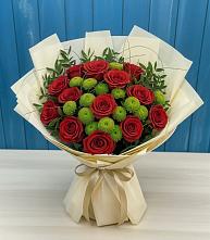 Букет цветов из:  Розы и Хризантемы в Каменногорске