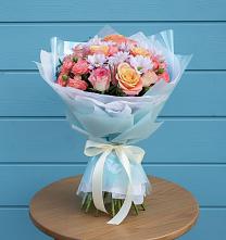 Букет цветов из:  Хризантемы и Розы #REPLACE_PRED# Каменногорске