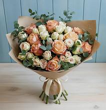 Букет цветов из:  Альстромерии и Розы #REPLACE_PRED# Каменногорске